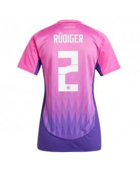 Germania Antonio Rudiger #2 Maglia Gara Trasferta Repliche Europei 2024 Donna Germania Antonio Rudiger #2 Maglia Gara Trasferta Repliche Europei 2024 Donna